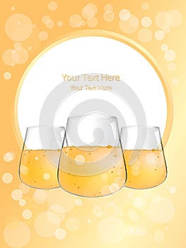 Glass of wine or beer or champagne vector illustration