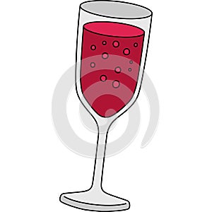 Glass of Wine Cartoon Colored Clipart