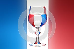 Glass of wine frech flag