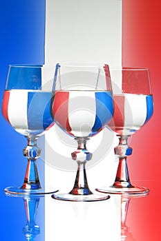 Glass of wine french flag