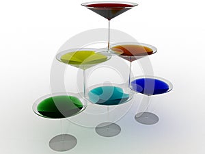 Glass wine glass with colored liquid â„–7