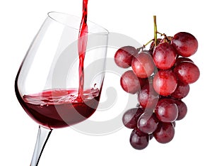 Glass of wine and grapes