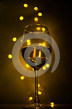 Glass of wine on a holiday. Celebration, party - concept