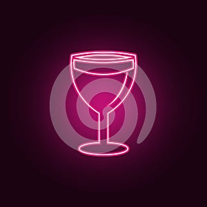glass of wine icon. Elements of Bar in neon style icons. Simple icon for websites, web design, mobile app, info graphics