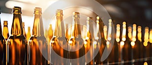 Glass wine row closeup interior background beer brewery bottles industrial alcohol beverage drink empty