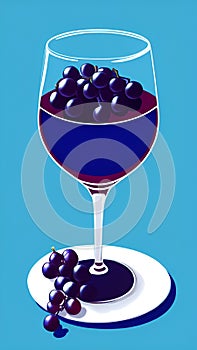 glass of wine on the table AI Generated