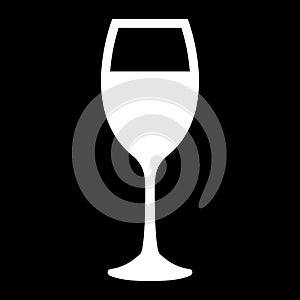 Glass of wine white color icon .