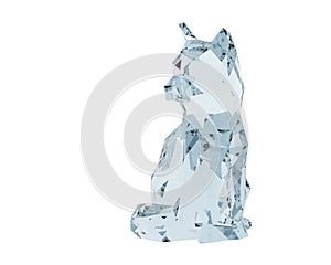 Glass wolf (dog) on white background