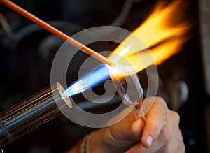 Glassblower at work