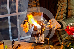 Glassblower at work