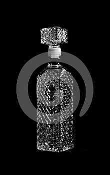 glassbottle on black background