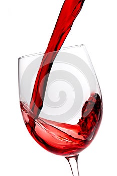 Glasse of red wine isolated on white background