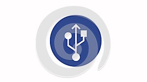 Vector isolated Rounded and Blue USB Icon