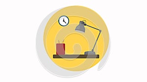 Vector Isolated Illustration of a Work Desk