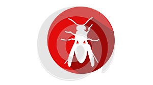 Red Illustration of a Wasp. Wasp Icon