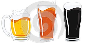 Glasses of beer vector photo