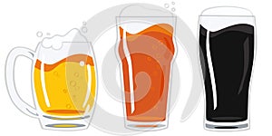Glasses of beer vector