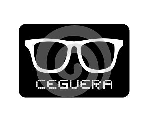 Glasses blindness icon in spanish