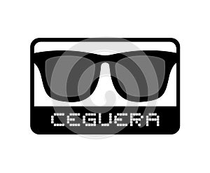 Glasses blindness icon in spanish