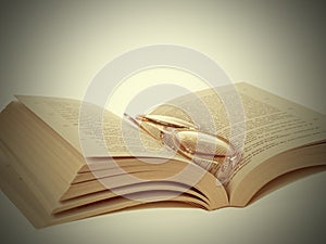 Glasses and Book-Vintage