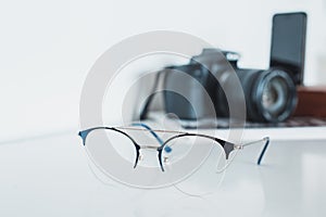 Glasses with camera and phone