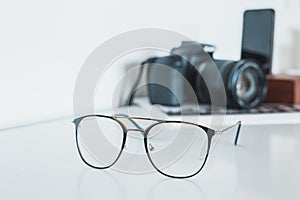 Glasses with camera and phone