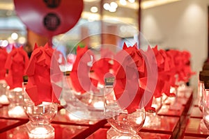 Glasses for Catering with Red Origami