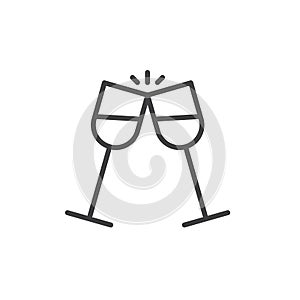 Glasses of champagne line icon