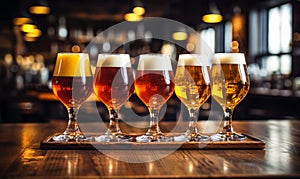 Glasses of Craft Beer in a Pub a Way to Make a Night Out Special