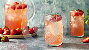 Glasses of Drinks With Strawberries