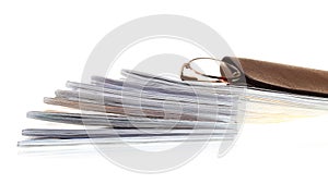 Glasses eBook reader isolated on white