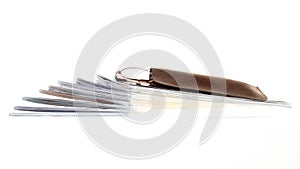 Glasses eBook reader isolated on white