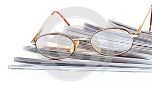 Glasses eBook reader isolated on white