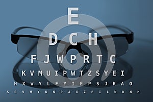 Glasses and eye test chart