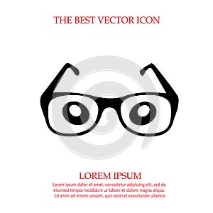 Glasses and eyes cartoon illustration. Simple isolated vector icon eps 10