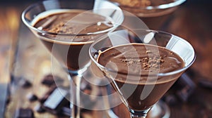 Glasses Filled With Chocolate Dessert