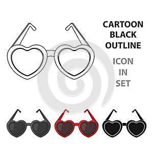 Glasses in the form of the heart.Party and parties single icon in cartoon style vector symbol stock illustration.