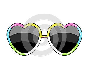 Glasses with a frame of heart shape of the color