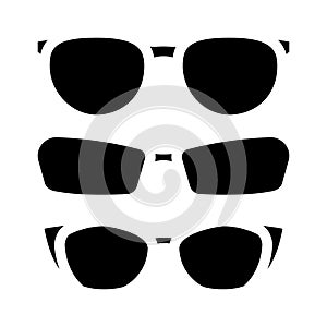 glasses frames optometry vision eye glyph icon vector illustration