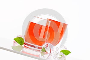 Glasses of fruit flavored drinks