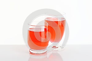 Glasses of fruit flavored drinks