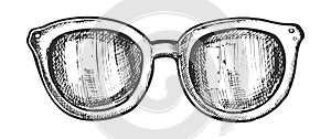 Glasses Horn-rimmed Fashion Accessory Ink Vector photo