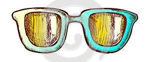 Glasses Horn-rimmed Stylish Accessory Color Vector photo