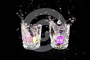 Glasses and ice photo