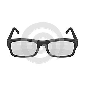 Glasses icon in monochrome style isolated on white background. Library and bookstore symbol stock vector illustration.