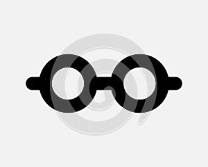 Glasses Icon. Optical Lens Eye Vision Spectacles Eyesight Glass Vision Round Specs Sign Symbol