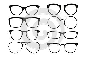 Glasses icon set isolated on white background. Vector illustration