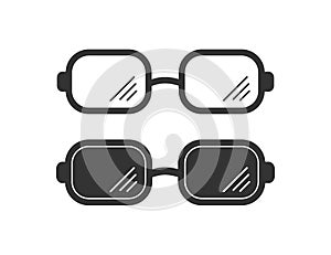 Glasses icon. Sun protection for eyes symbol. Sign auxiliary reading accessory vector