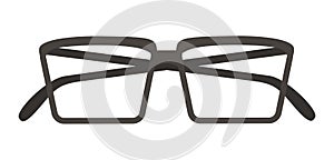 Black glasses isolated on white background. Item for improving human vision vector illustration photo