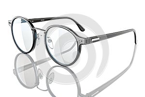 glasses isolated on white background - 3d rendering-generated by ai